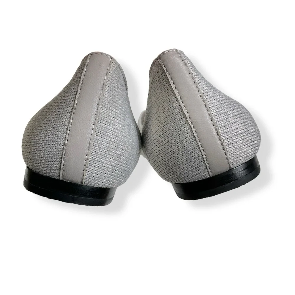 Corso Como Flats Women 9M Gray Pointed Toe Ballet Slip On Fabric Comfort Shoes‎